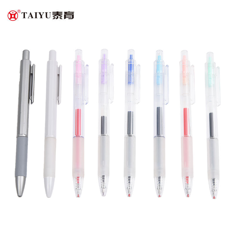 Stylo à bille à rouleau à usage de bureau avec porte-stylo multicolore de style classique